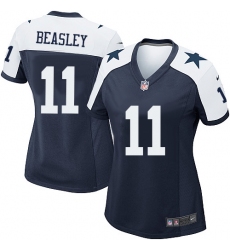 Women's Nike Dallas Cowboys #11 Cole Beasley Game Navy Blue Throwback Alternate NFL Jersey