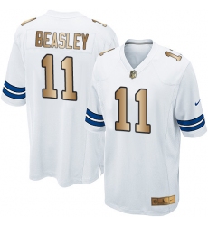 Youth Nike Dallas Cowboys #11 Cole Beasley Elite White/Gold NFL Jersey