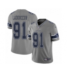 Youth Dallas Cowboys #91 L. P. Ladouceur Limited Gray Inverted Legend Football Jersey