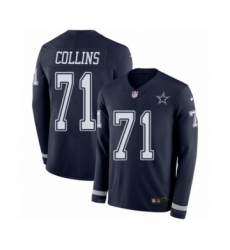 Men's Nike Dallas Cowboys #71 La'el Collins Limited Navy Blue Therma Long Sleeve NFL Jersey