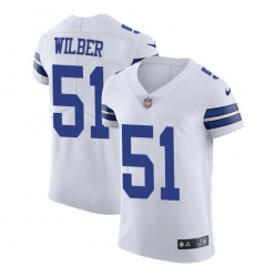 Men's Nike Dallas Cowboys #51 Kyle Wilber Elite White NFL Jersey