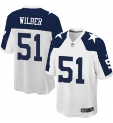 Men's Nike Dallas Cowboys #51 Kyle Wilber Game White Throwback Alternate NFL Jersey