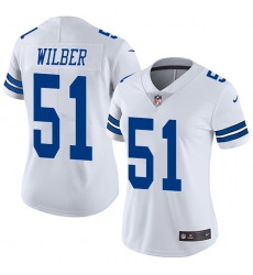 Women's Nike Dallas Cowboys #51 Kyle Wilber Elite White NFL Jersey