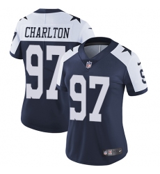 Women's Nike Dallas Cowboys #97 Taco Charlton Elite Navy Blue Throwback Alternate NFL Jersey