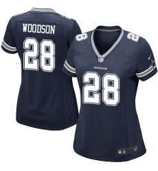 Women's Nike Dallas Cowboys #28 Darren Woodson Game Navy Blue Team Color NFL Jersey
