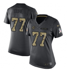 Women's Nike Miami Dolphins #77 Adam Joseph Duhe Limited Black 2016 Salute to Service NFL Jersey