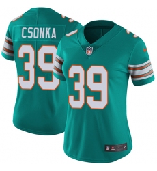 Women's Nike Miami Dolphins #39 Larry Csonka Elite Aqua Green Alternate NFL Jersey