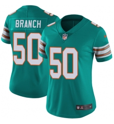 Women's Nike Miami Dolphins #50 Andre Branch Elite Aqua Green Alternate NFL Jersey