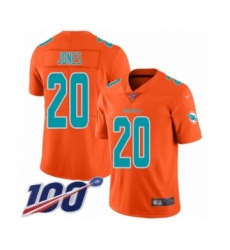 Men's Miami Dolphins #20 Reshad Jones Limited Orange Inverted Legend 100th Season Football Jersey