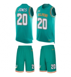 Men's Nike Miami Dolphins #20 Reshad Jones Limited Aqua Green Tank Top Suit NFL Jersey