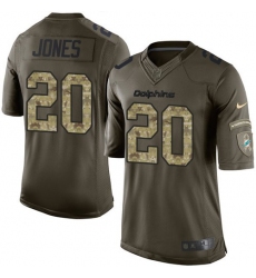 Youth Nike Miami Dolphins #20 Reshad Jones Elite Green Salute to Service NFL Jersey