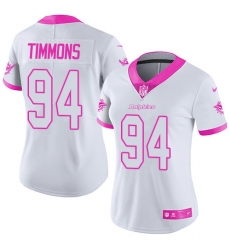 Women's Nike Miami Dolphins #94 Lawrence Timmons Limited White/Pink Rush Fashion NFL Jersey