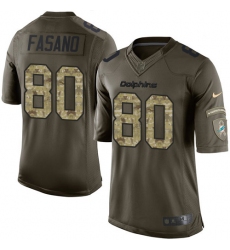 Men's Nike Miami Dolphins #80 Anthony Fasano Elite Green Salute to Service NFL Jersey
