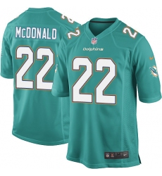 Men's Nike Miami Dolphins #22 T.J. McDonald Game Aqua Green Team Color NFL Jersey