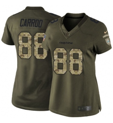 Women's Nike Miami Dolphins #88 Leonte Carroo Elite Green Salute to Service NFL Jersey