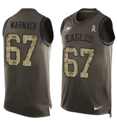 Men's Nike Philadelphia Eagles #67 Chance Warmack Limited Green Salute to Service Tank Top NFL Jersey