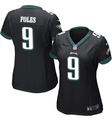 Women's Nike Philadelphia Eagles #9 Nick Foles Game Black Alternate NFL Jersey