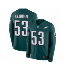 Youth Nike Philadelphia Eagles #53 Nigel Bradham Limited Green Therma Long Sleeve NFL Jersey