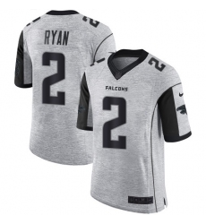 Men's Nike Atlanta Falcons #2 Matt Ryan Limited Gray Gridiron II NFL Jersey