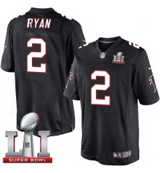 Youth Nike Atlanta Falcons #2 Matt Ryan Elite Black Alternate Super Bowl LI 51 NFL Jersey