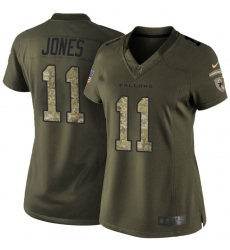 Women's Nike Atlanta Falcons #11 Julio Jones Elite Green Salute to Service NFL Jersey
