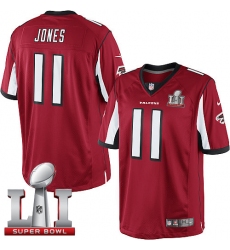Youth Nike Atlanta Falcons #11 Julio Jones Elite Red Team Color Super Bowl LI 51 NFL Jersey