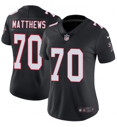 Women's Nike Atlanta Falcons #70 Jake Matthews Elite Black Alternate NFL Jersey