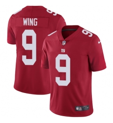 Youth Nike New York Giants #9 Brad Wing Elite Red Alternate NFL Jersey