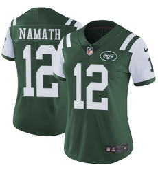 Women's Nike New York Jets #12 Joe Namath Elite Green Team Color NFL Jersey