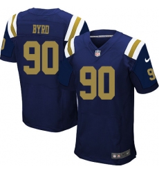 Men's Nike New York Jets #90 Dennis Byrd Elite Navy Blue Alternate NFL Jersey