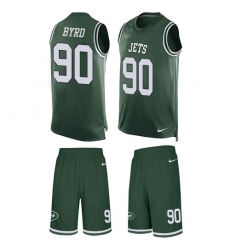Men's Nike New York Jets #90 Dennis Byrd Limited Green Tank Top Suit NFL Jersey