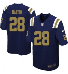 Men's Nike New York Jets #28 Curtis Martin Game Navy Blue Alternate NFL Jersey