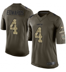 Men's Nike New York Jets #4 Lac Edwards Elite Green Salute to Service NFL Jersey