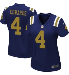 Women's Nike New York Jets #4 Lac Edwards Game Navy Blue Alternate NFL Jersey