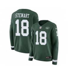 Women's Nike New York Jets #18 ArDarius Stewart Limited Green Therma Long Sleeve NFL Jersey