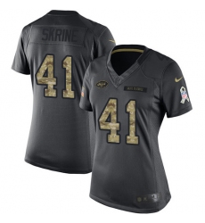 Women's Nike New York Jets #41 Buster Skrine Limited Black 2016 Salute to Service NFL Jersey