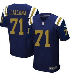 Men's Nike New York Jets #71 Ben Ijalana Elite Navy Blue Alternate NFL Jersey