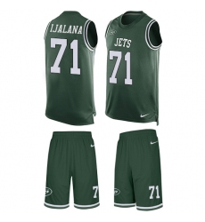 Men's Nike New York Jets #71 Ben Ijalana Limited Green Tank Top Suit NFL Jersey