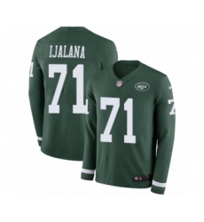 Youth Nike New York Jets #71 Ben Ijalana Limited Green Therma Long Sleeve NFL Jersey