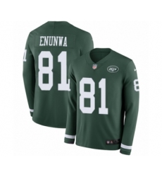 Youth Nike New York Jets #81 Quincy Enunwa Limited Green Therma Long Sleeve NFL Jersey