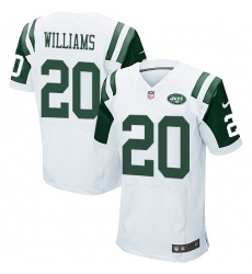 Men's Nike New York Jets #20 Marcus Williams Elite White NFL Jersey