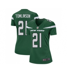 Women's New York Jets #21 LaDainian Tomlinson Game Green Team Color Football Jersey