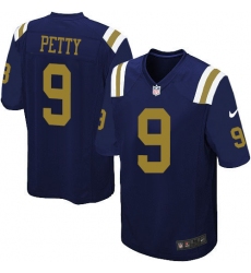 Men's Nike New York Jets #9 Bryce Petty Game Navy Blue Alternate NFL Jersey