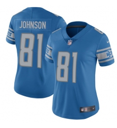 Women's Nike Detroit Lions #81 Calvin Johnson Elite Light Blue Team Color NFL Jersey