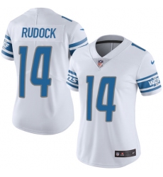 Women's Nike Detroit Lions #14 Jake Rudock Elite White NFL Jersey