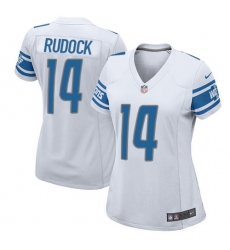 Women's Nike Detroit Lions #14 Jake Rudock Game White NFL Jersey