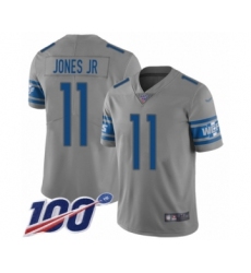 Youth Detroit Lions #11 Marvin Jones Jr Limited Gray Inverted Legend 100th Season Football Jersey