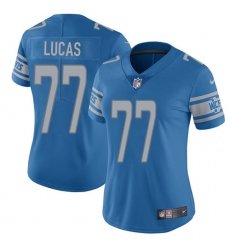 Women's Nike Detroit Lions #77 Cornelius Lucas Elite Light Blue Team Color NFL Jersey