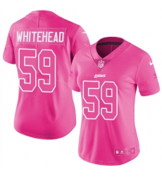Women's Nike Detroit Lions #59 Tahir Whitehead Limited Pink Rush Fashion NFL Jersey