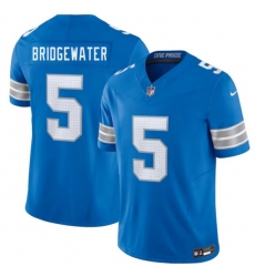 Men's Detroit Lions #5 Teddy Bridgewater Blue 2026 F.U.S.E. Vapor Limited Football Stitched Game Jersey